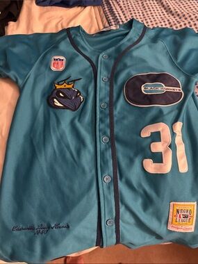 Charlotte Black Hornets Teal Baseball Jersey - 31
